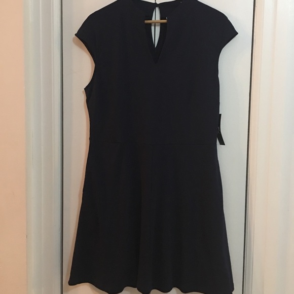 NWT NY & Co Navy Fit and Flare Dress Sz L - Picture 1 of 3